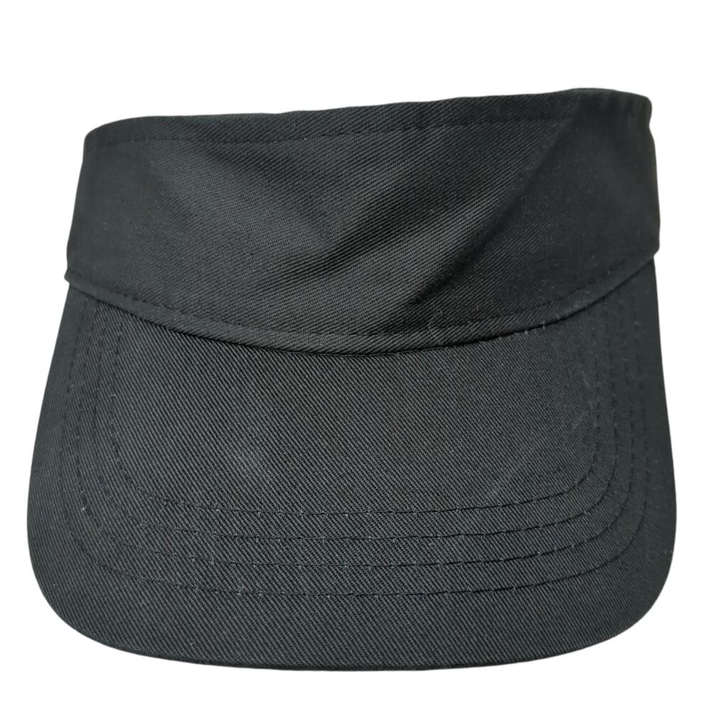 Cintas Golf Slideback Sun Visor Cap Black One Size Adjustable Blank Poly Blend